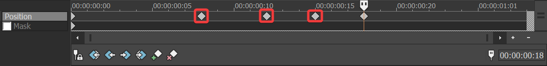 Keyframes at the bottom of the Pan/Crop window